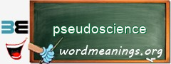 WordMeaning blackboard for pseudoscience